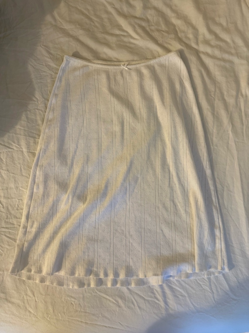 Women's White Eyelet A-Line Skirt by